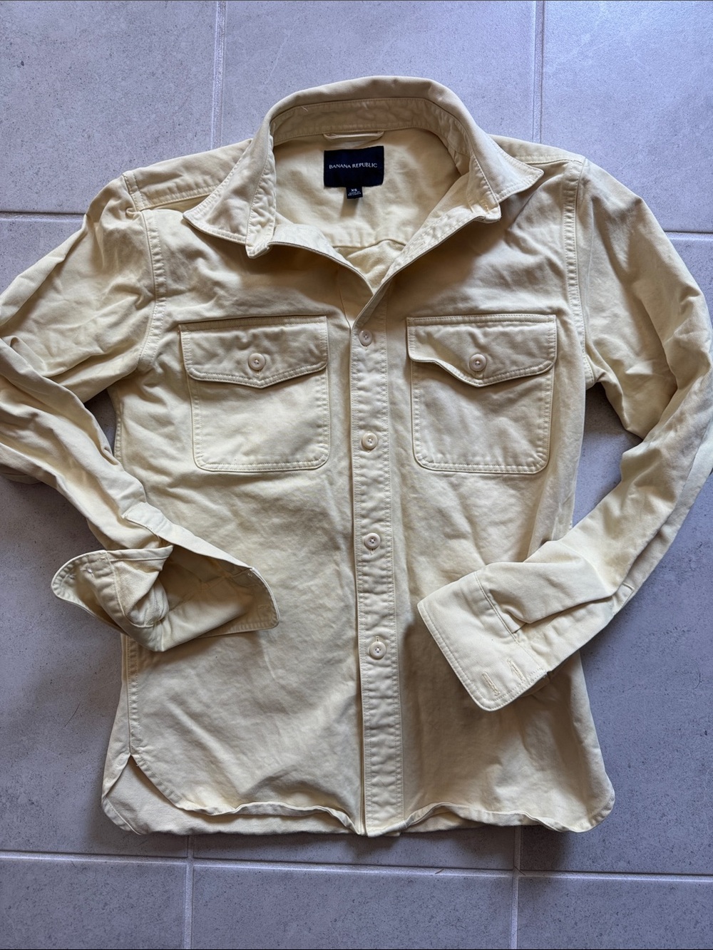 Banana Republic Light Yellow Utility Shirt Jacket